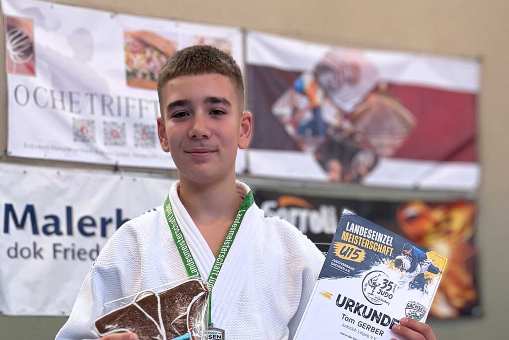 Tom Gerber wird Landesvizemeister im Judo